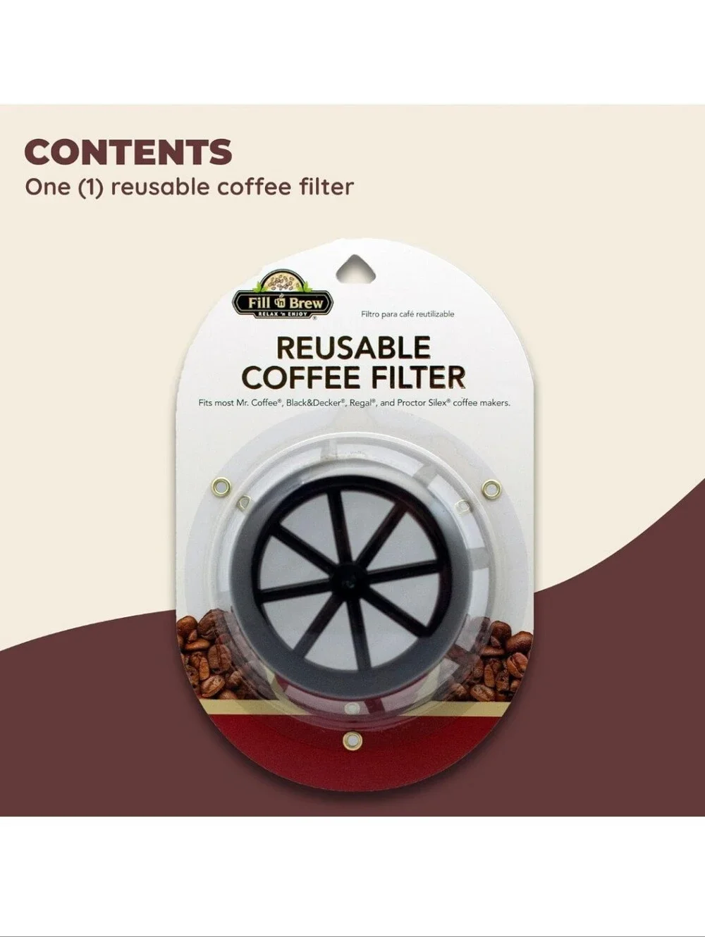 Reusable Coffee Filter For Mr. Coffee Black&Decker Regal Procter Silex 8-14 Cups
